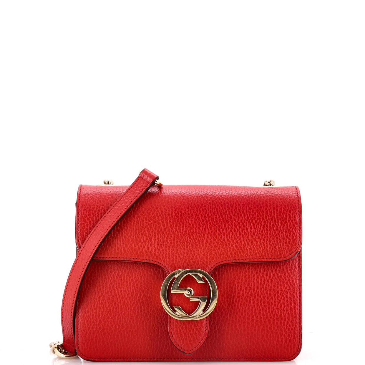 Interlocking Shoulder Bag Leather Small - Deep Luxury