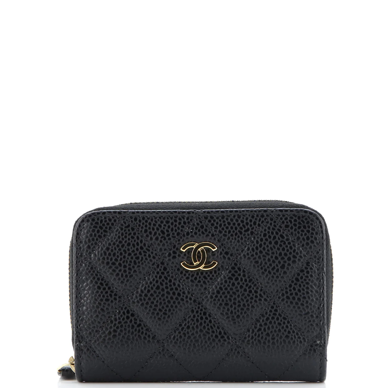 CC Zip Coin Purse Quilted Caviar Small - Deep Luxury