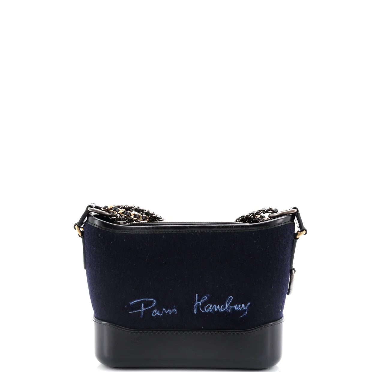 Paris-Hamburg Gabrielle Hobo Embroidered Wool and Calfskin Small - Deep Luxury