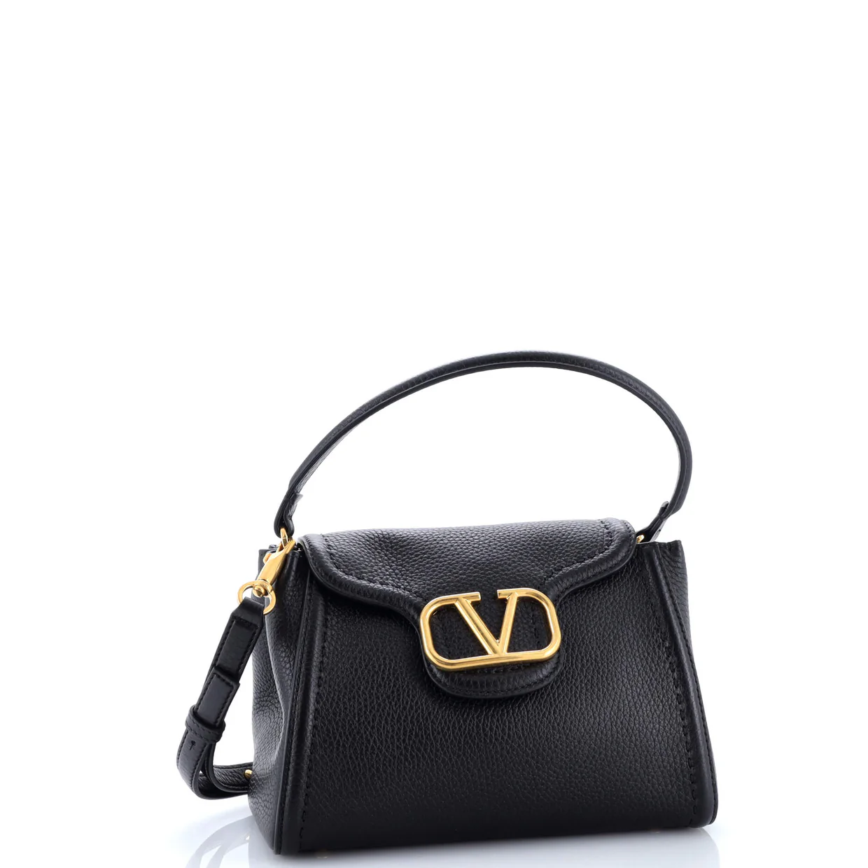 VLogo All Time Top Handle Bag Leather Small - Deep Luxury