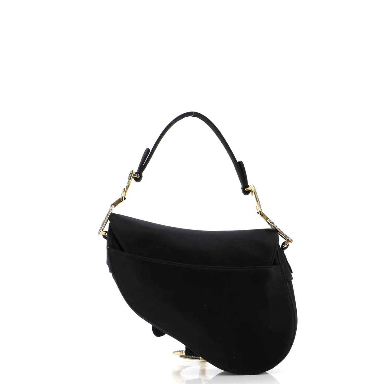 Saddle Handbag Satin with Crystals Mini - Deep Luxury