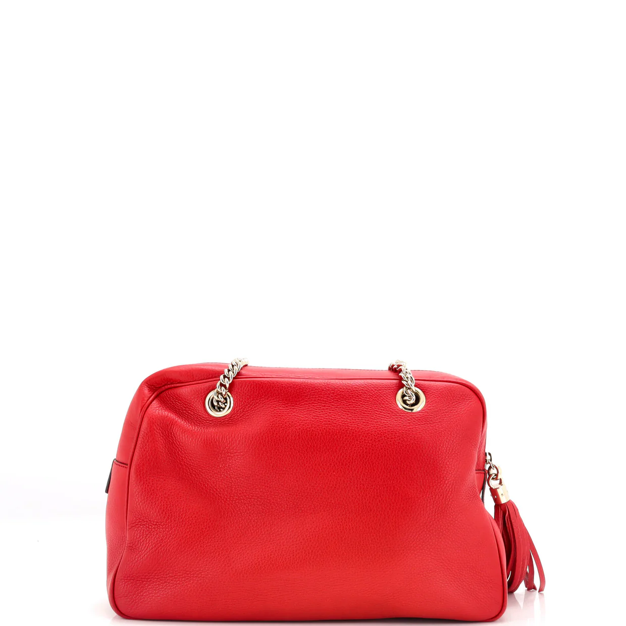 Soho Chain Zip Shoulder Bag Leather Medium - Deep Luxury