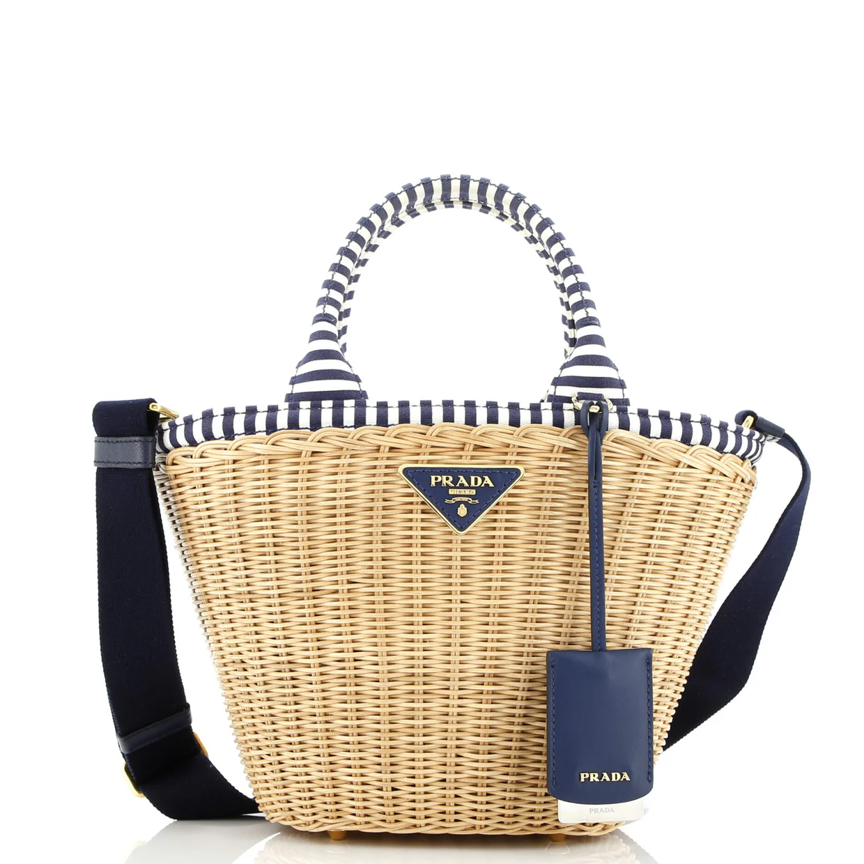 Convertible Basket Bag Wicker with Canvas Small - Deep Luxury