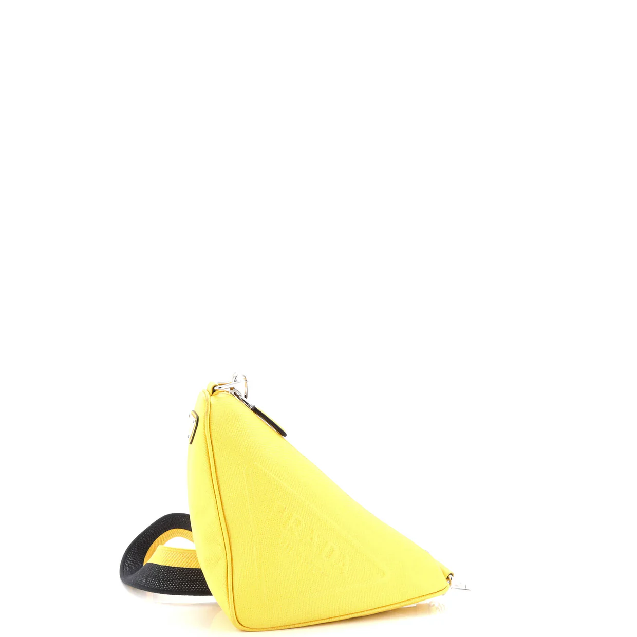 Triangle Logo Zip Crossbody Bag Saffiano Leather Small - Deep Luxury