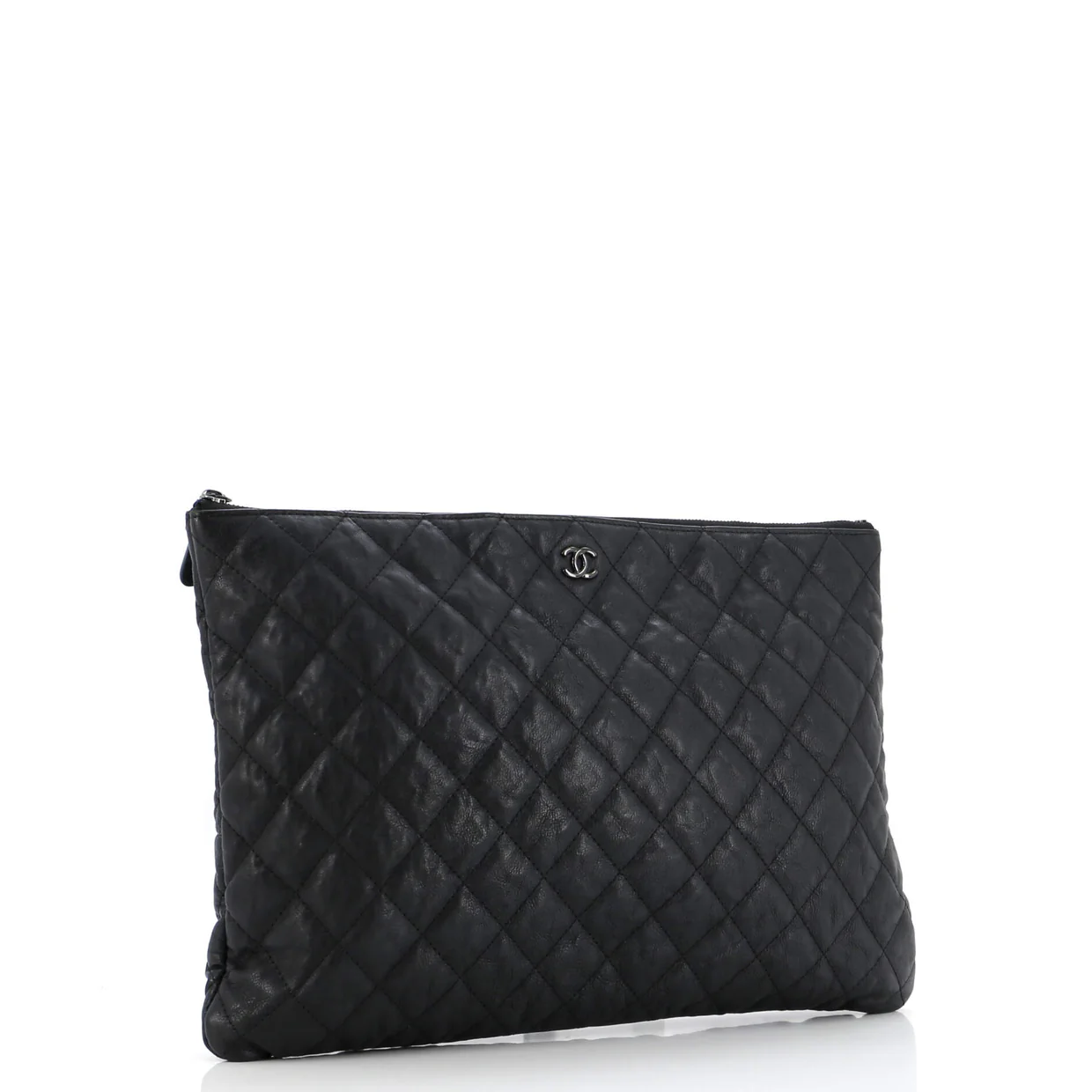 Charm O Case Pouch Chevron Lambskin Medium - Deep Luxury