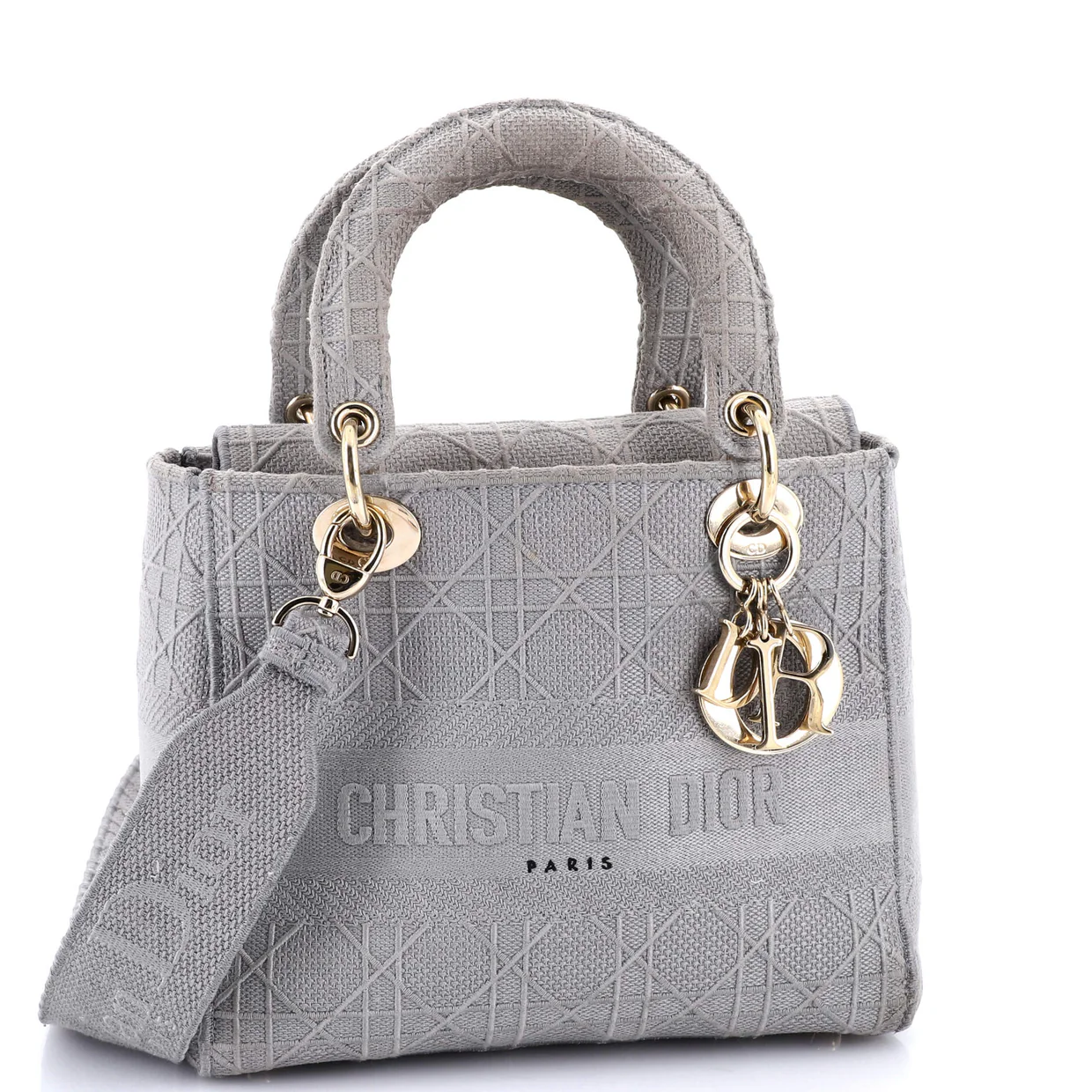 Lady D-Lite Bag Cannage Embroidered Canvas Medium - Deep Luxury