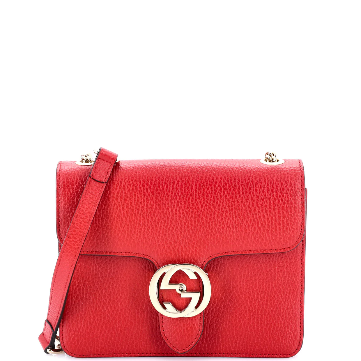 Interlocking Shoulder Bag Leather Small - Deep Luxury