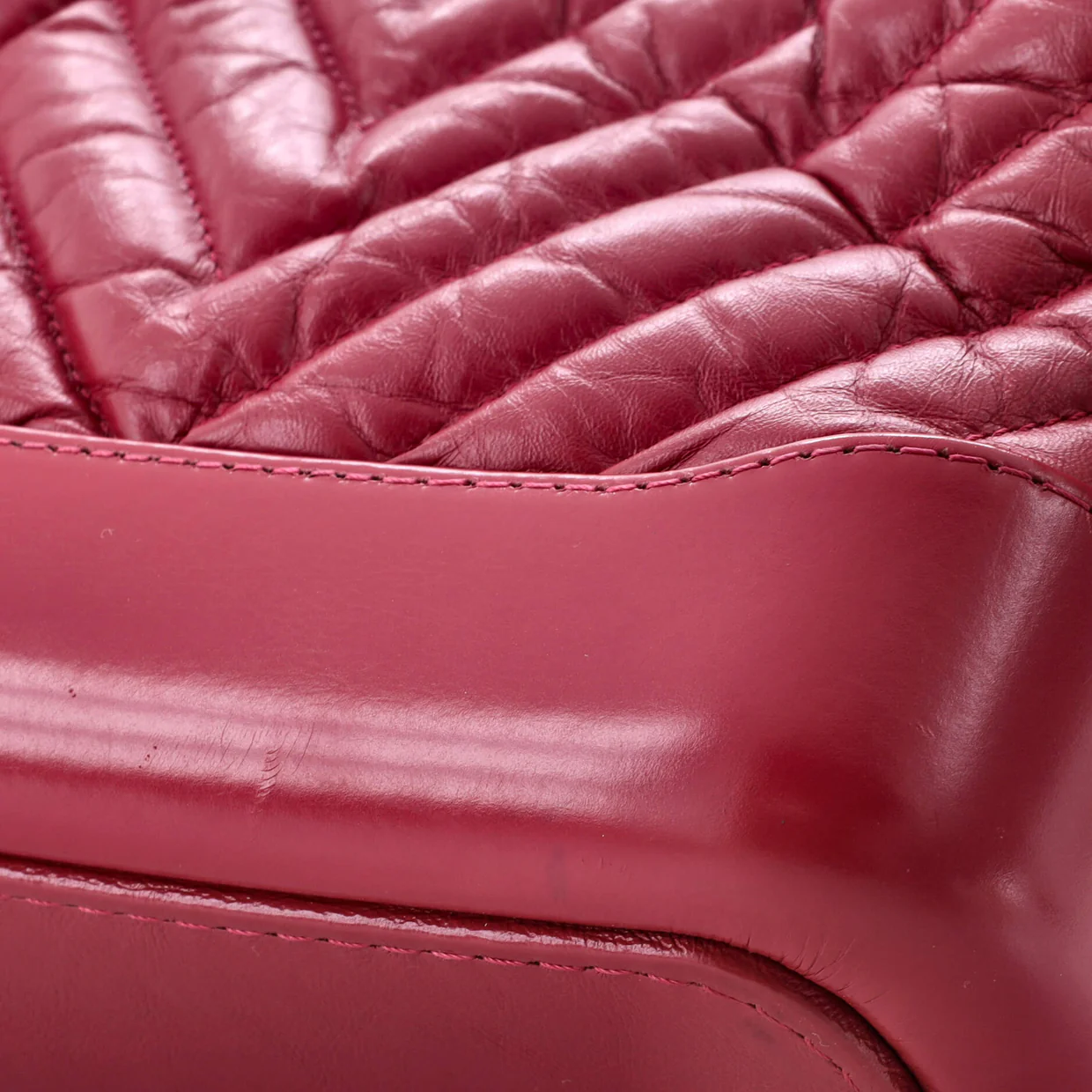 Gabrielle Hobo Chevron Aged Calfskin Small - Deep Luxury