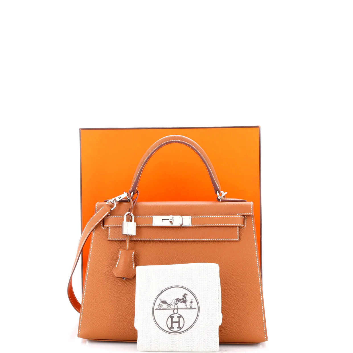 Kelly Handbag Gold Epsom with Palladium Hardware 28 - Deep Luxury