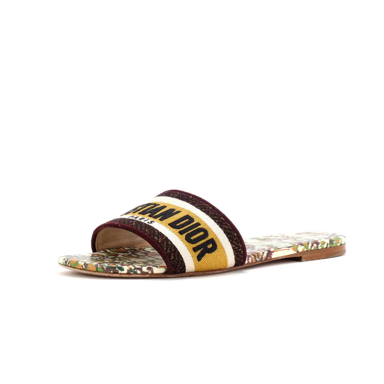 Women's Dway Flat Sandals Embroidered Canvas - Deep Luxury