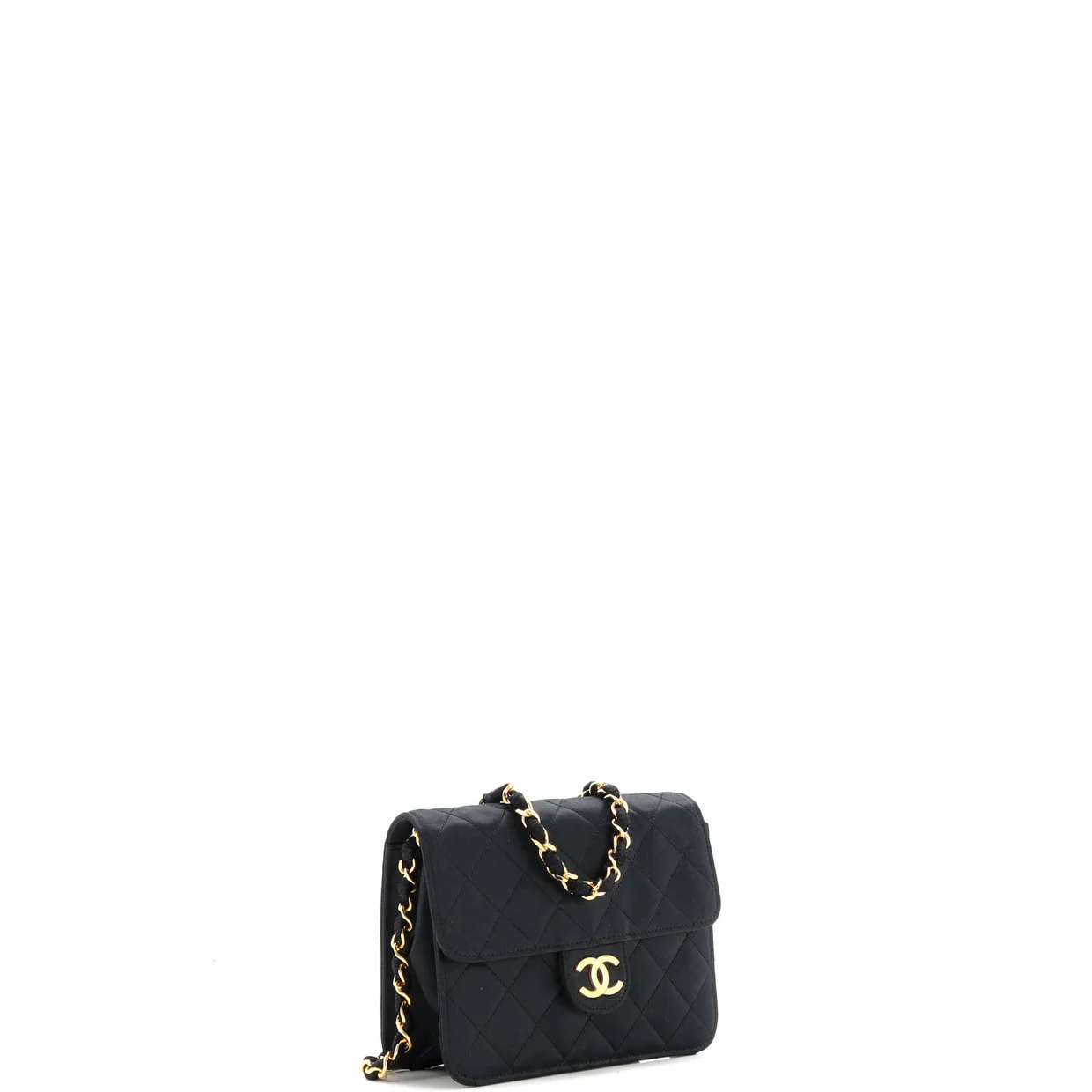 Vintage CC Chain Flap Bag Quilted Satin Mini - Deep Luxury