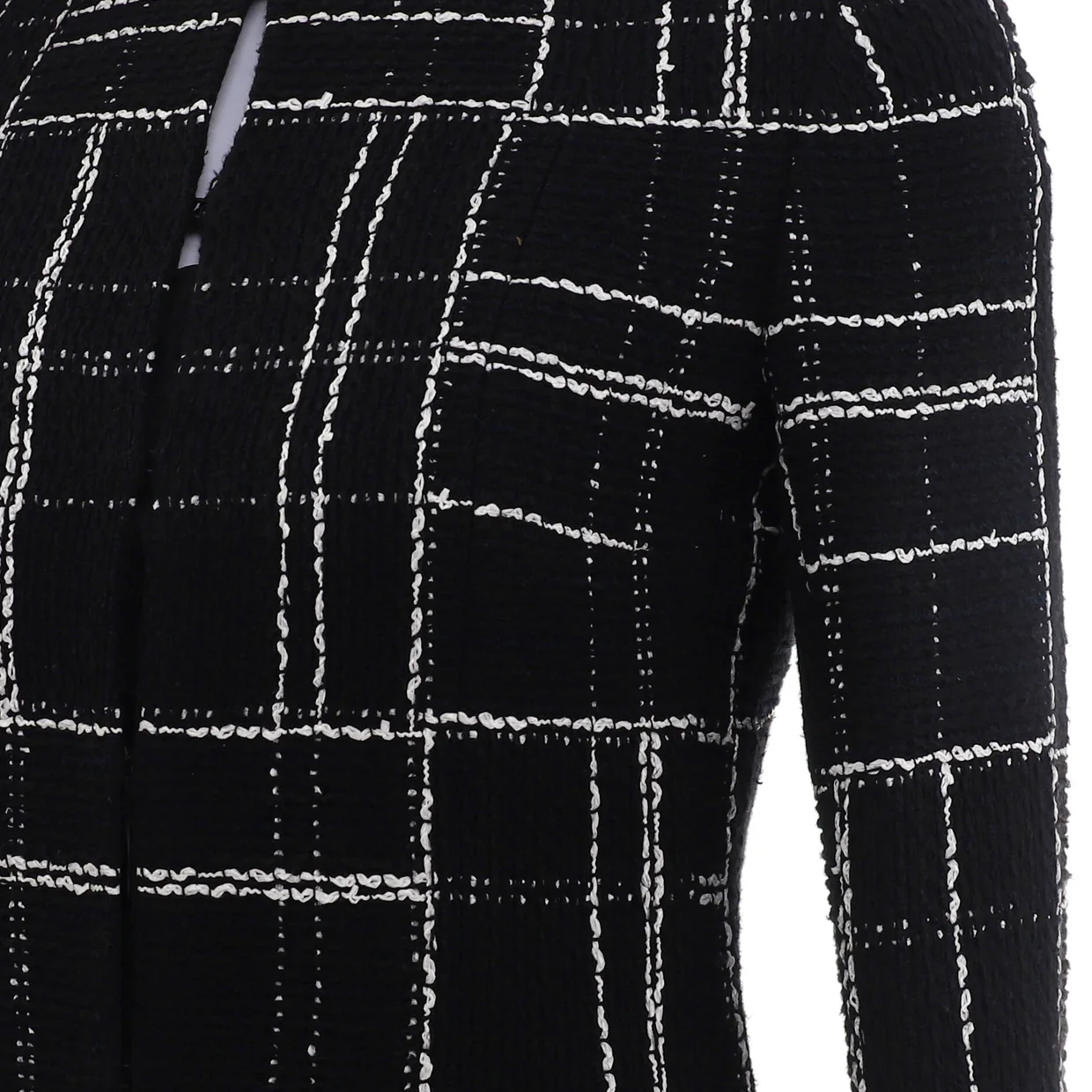 Women's Collarless Coat Tweed - Deep Luxury