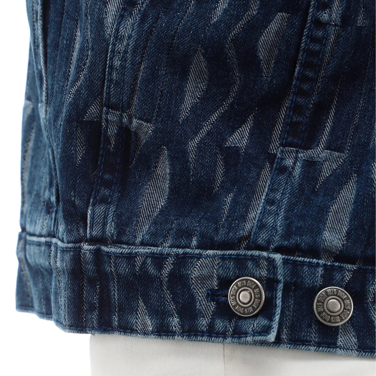 Women's Miss Dior Button Up Jacket Printed Denim - Deep Luxury