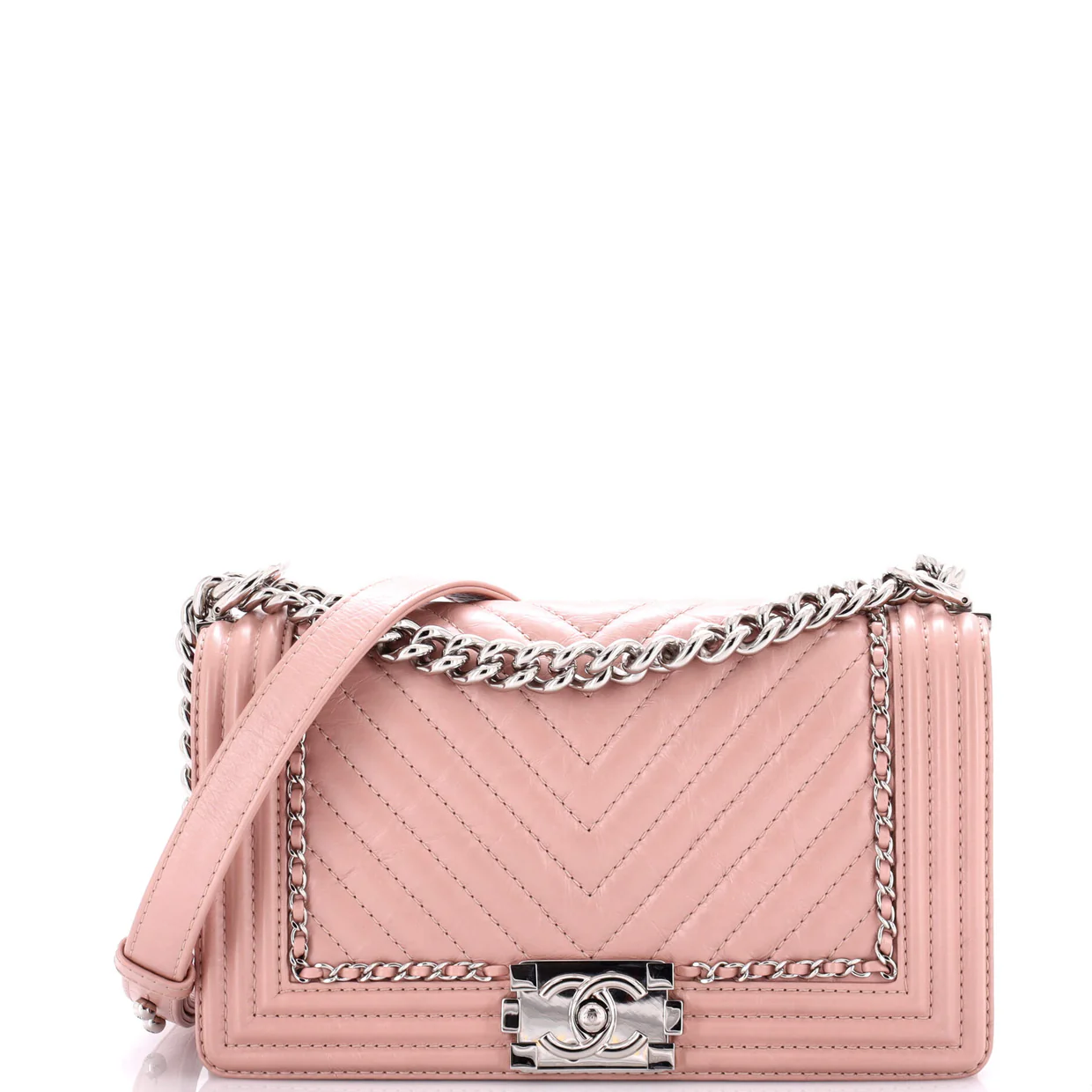 Boy Flap Bag Chevron Calfskin Old Medium - Deep Luxury