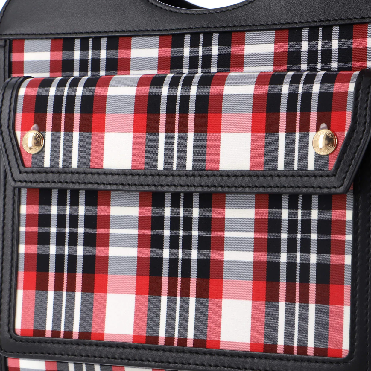 Pocket Tote Printed Nylon with Leather Mini - Deep Luxury