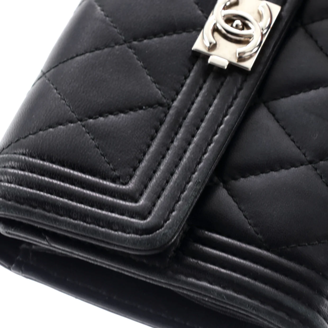Boy Trifold Flap Wallet Quilted Lambskin Medium - Deep Luxury
