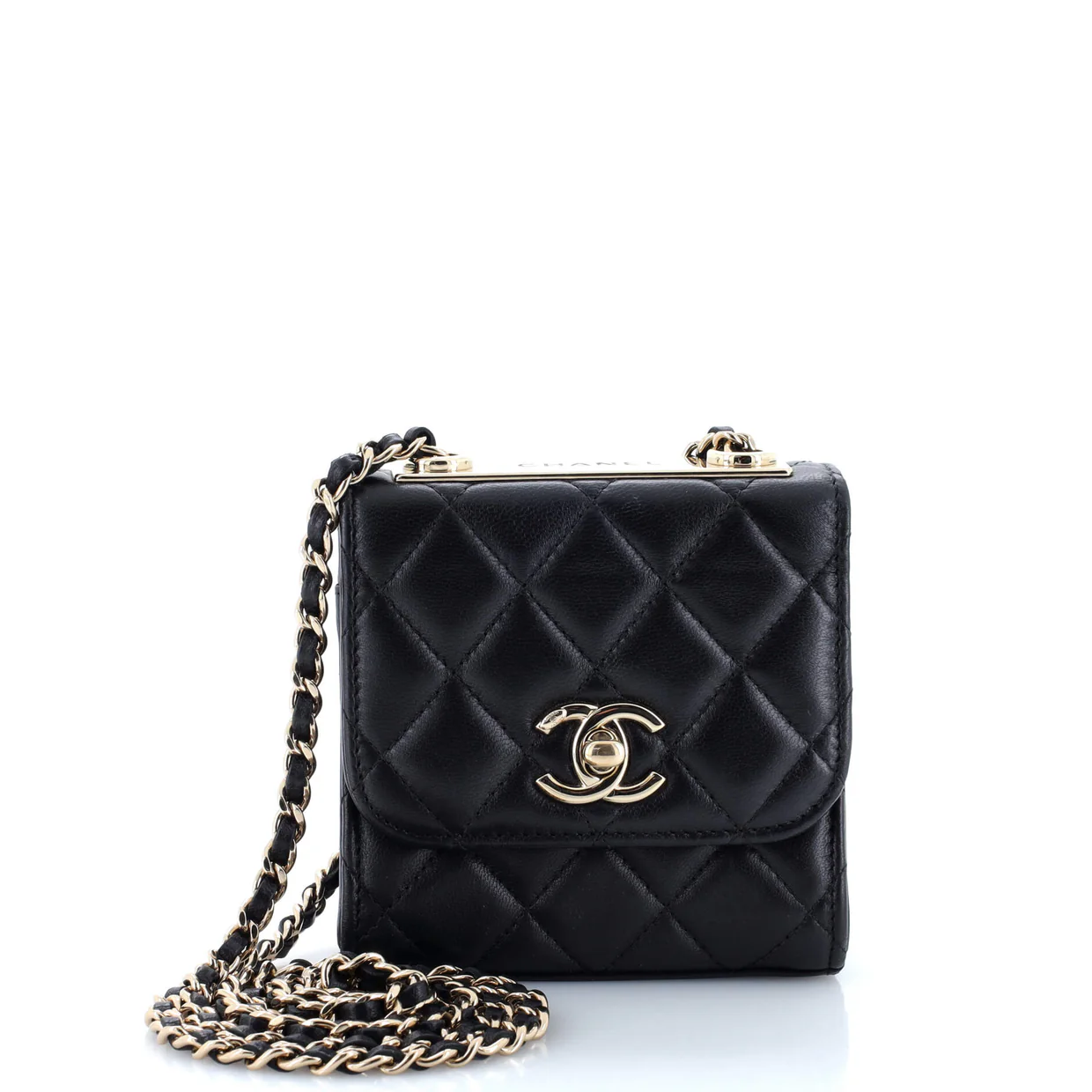 Trendy CC Clutch with Chain Quilted Lambskin Small - Deep Luxury