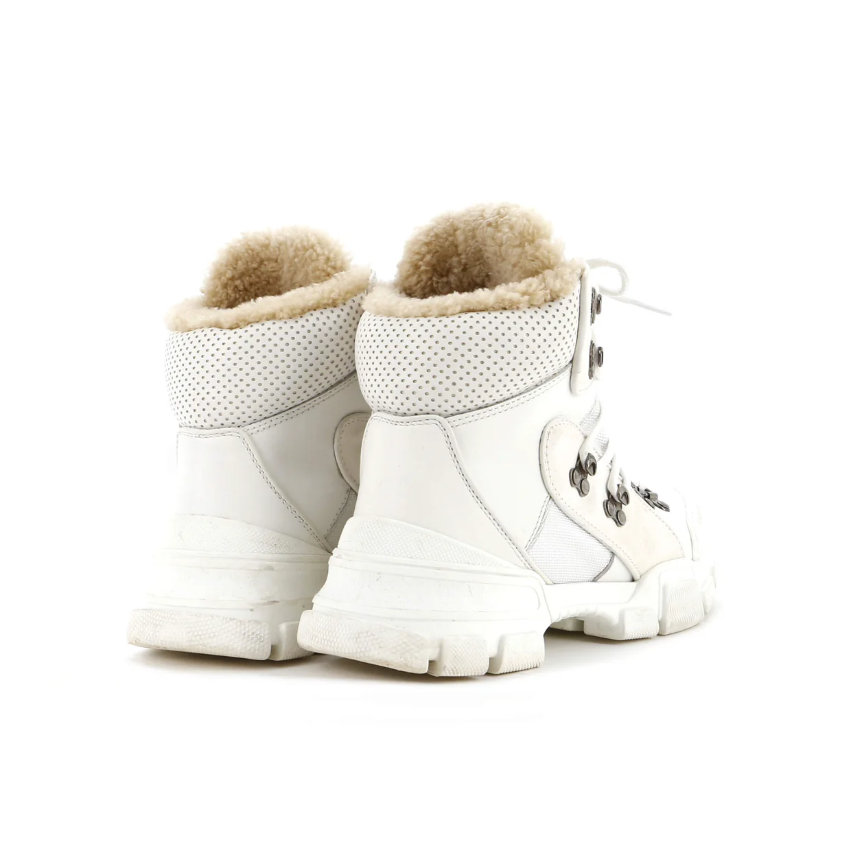 Flashtrek Hiking Boots GG Canvas and Suede with Shearling - Deep Luxury