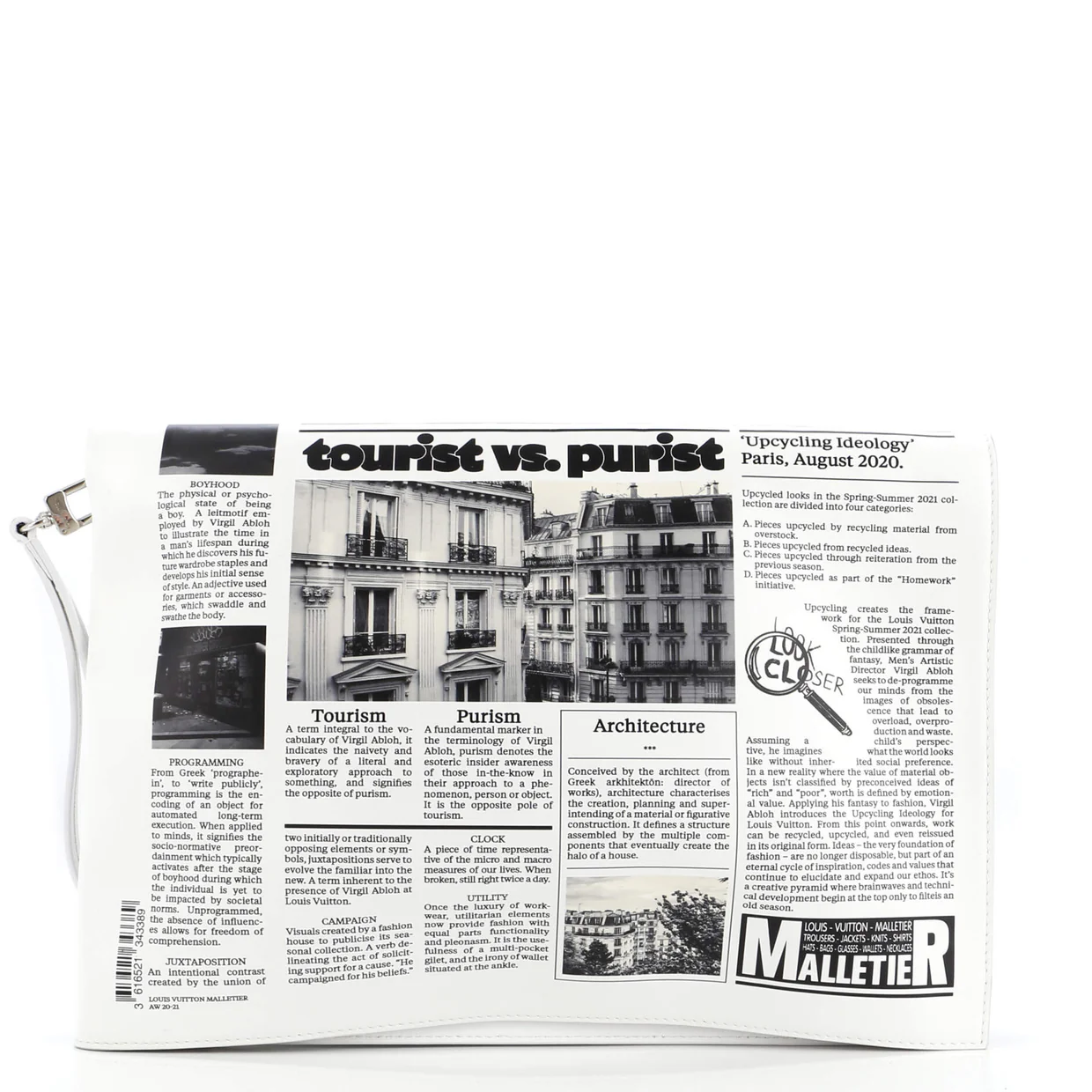 Newspaper Pouch Printed Leather - Deep Luxury