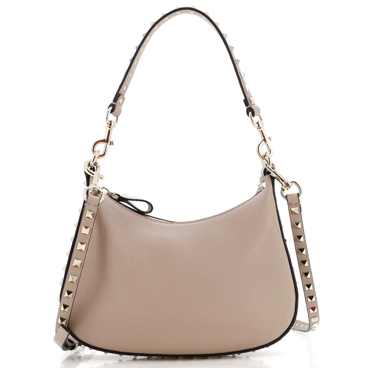 Rockstud Zip Hobo Bag Leather Small - Deep Luxury