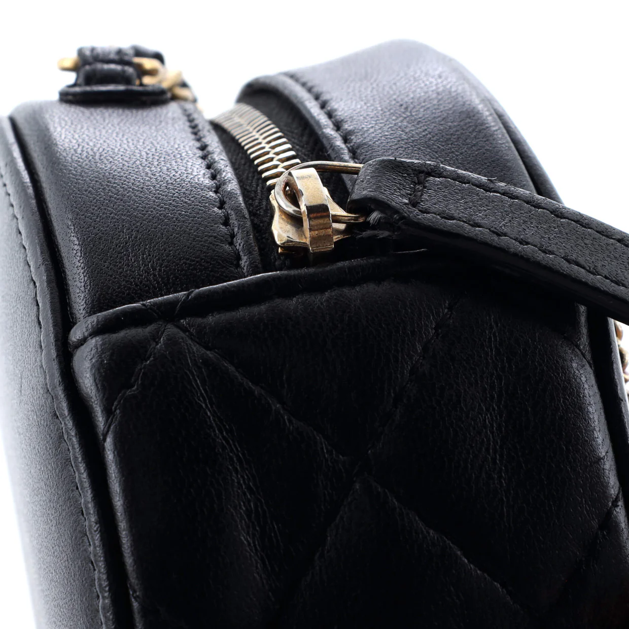 Lucky Charms Round Clutch With Chain Embellished Lambskin - Deep Luxury