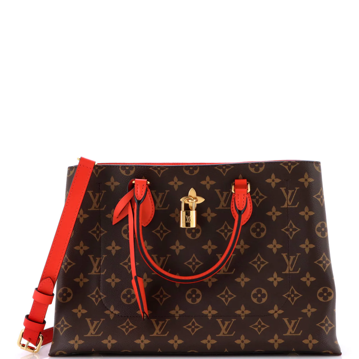 Flower Tote Monogram Canvas with Leather - Deep Luxury