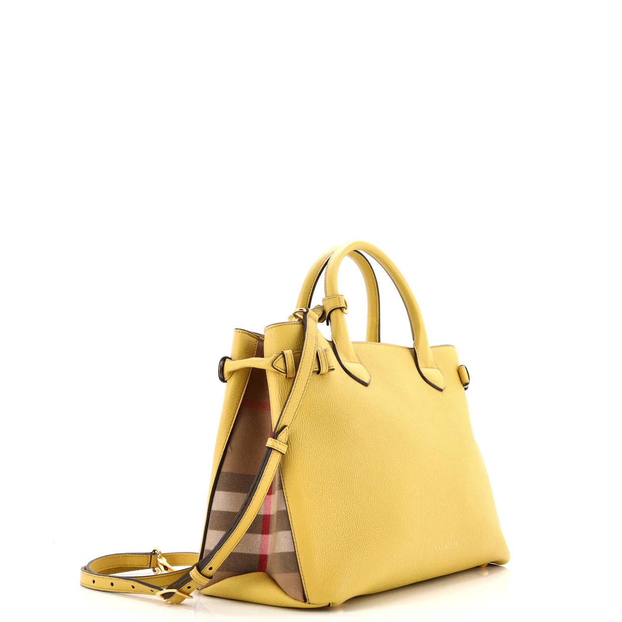 Banner Tote Leather and House Check Canvas Medium - Deep Luxury