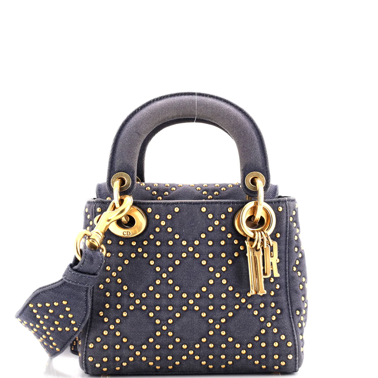 Supple Lady Dior Bag Cannage Studded Denim Mini - Deep Luxury