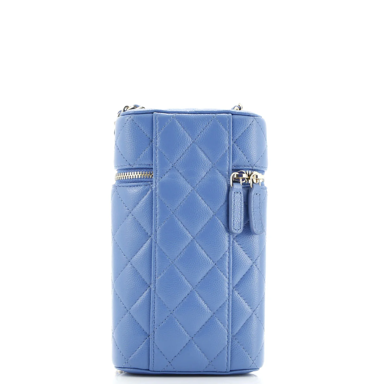 Classic Vanity Phone Holder with Chain Quilted Caviar - Deep Luxury