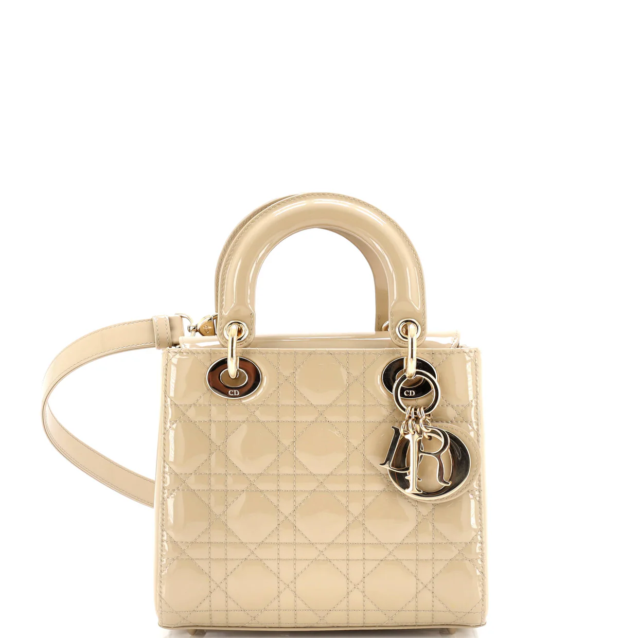 Lady Dior NM Bag Cannage Quilt Patent Medium - Deep Luxury