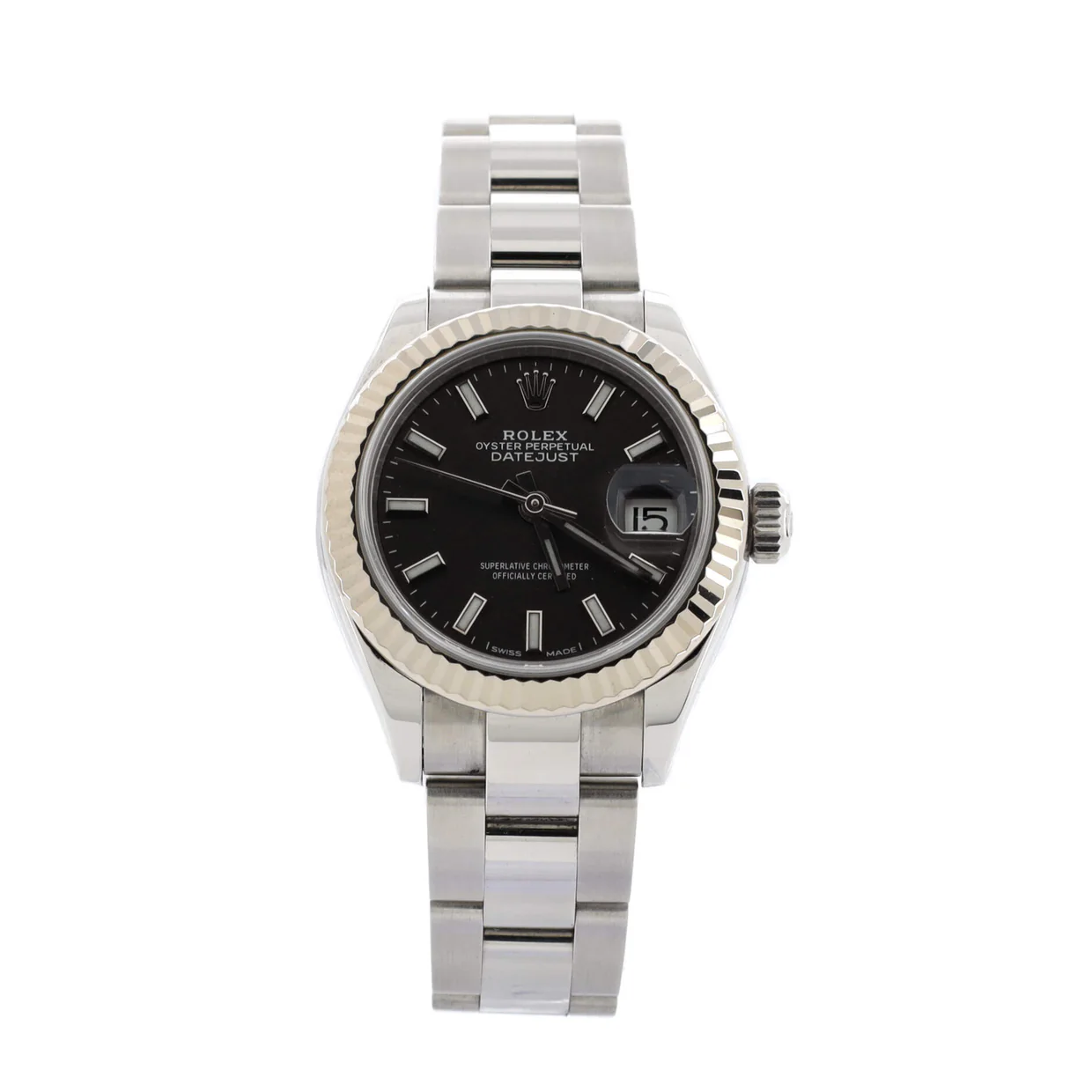 Oyster Perpetual Datejust Dark Grey Automatic Watch Stainless Steel and White Gold 28 - Deep Luxury