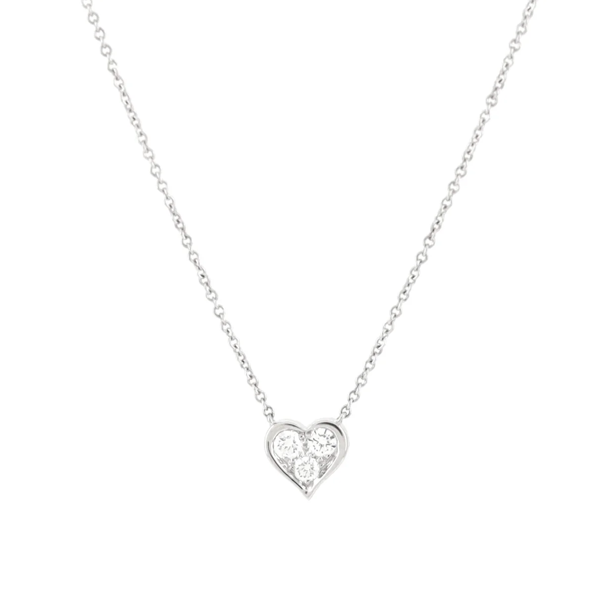 Heart 3 Diamond Pendant Necklace Platinum with Diamonds - Deep Luxury