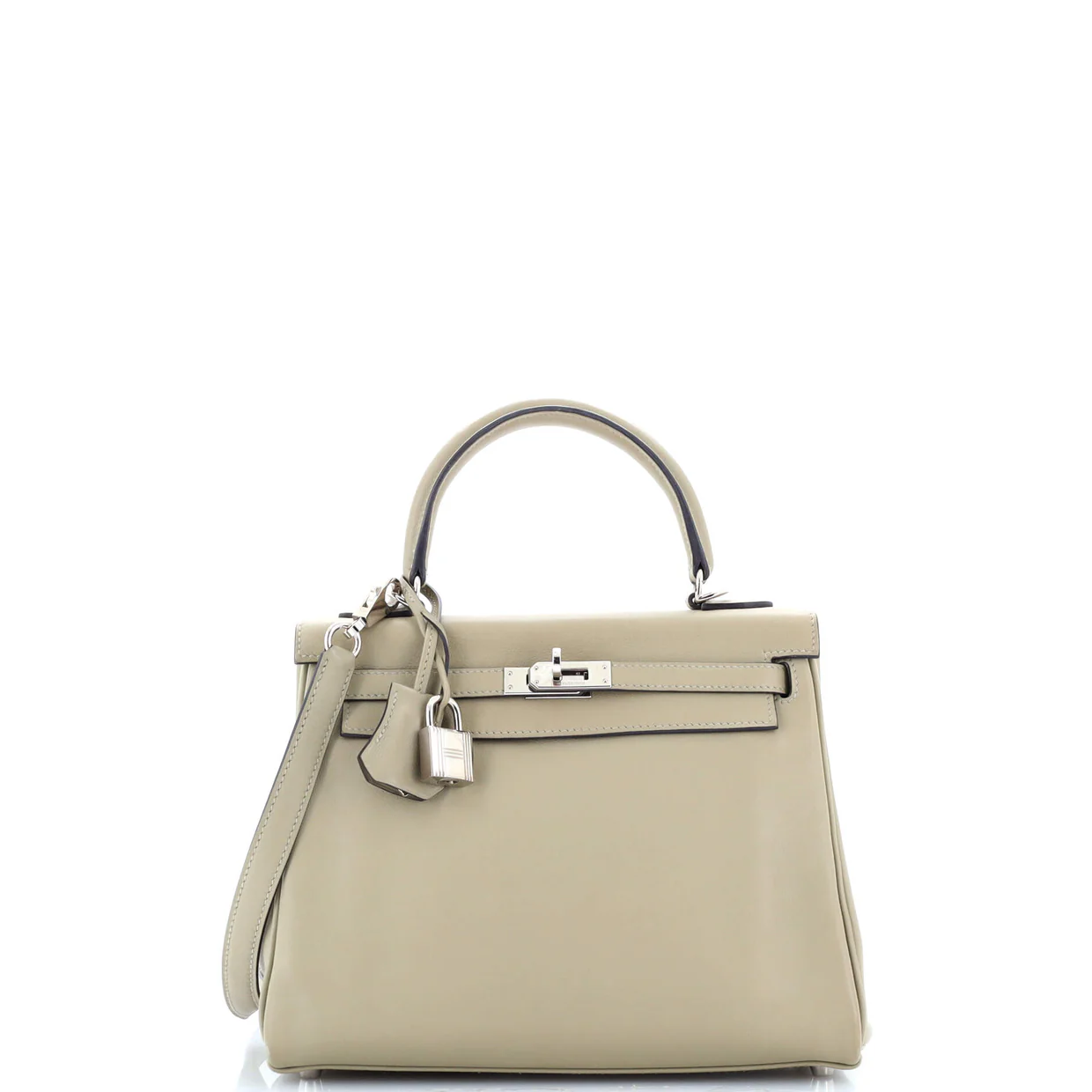 Kelly Handbag Sauge Swift with Palladium Hardware 25 - Deep Luxury