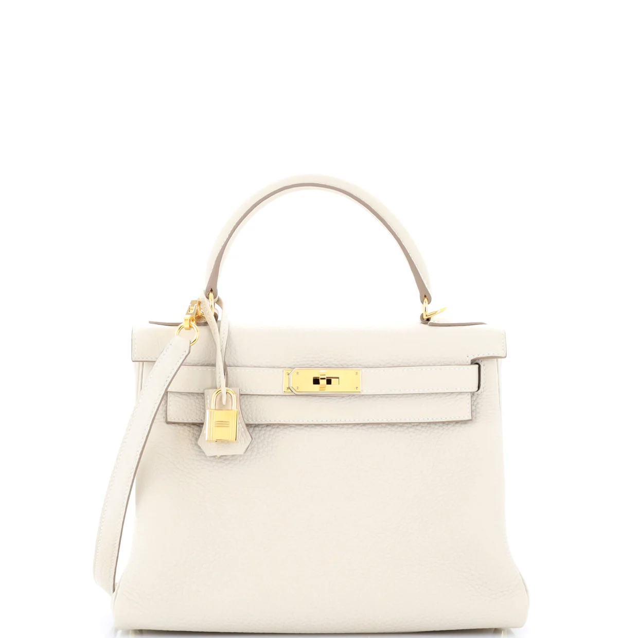 Kelly Handbag Light Clemence with Gold Hardware 28 - Deep Luxury
