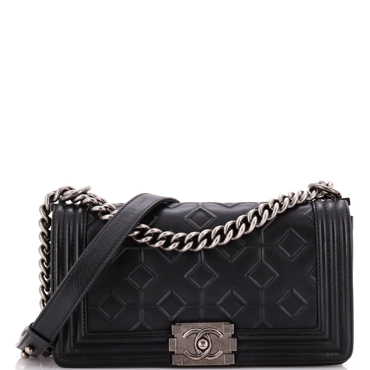 Arabesque Boy Flap Bag Embossed Calfskin Old Medium - Deep Luxury