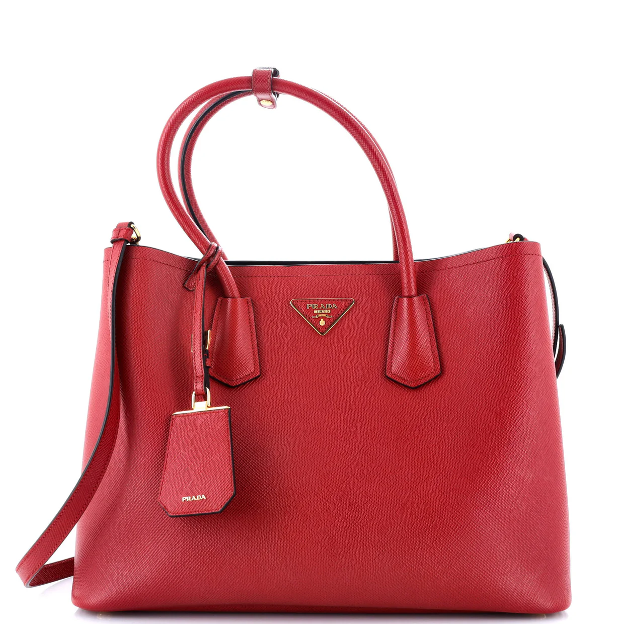 Cuir Double Tote Saffiano Leather Large - Deep Luxury