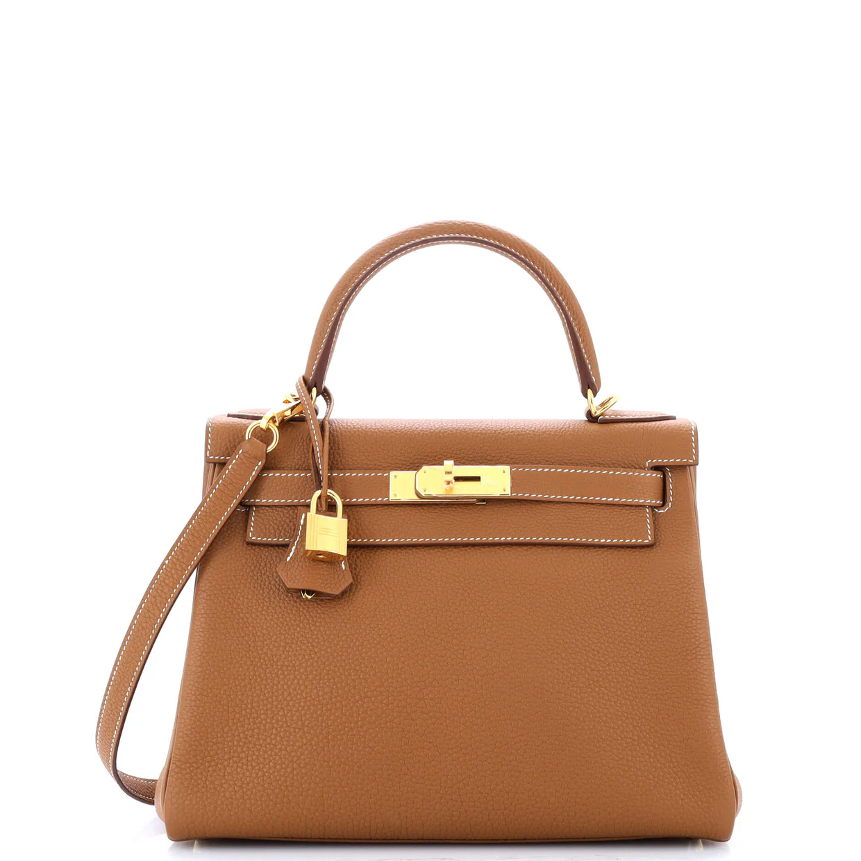 Kelly Handbag Gold Togo with Gold Hardware 28 - Deep Luxury