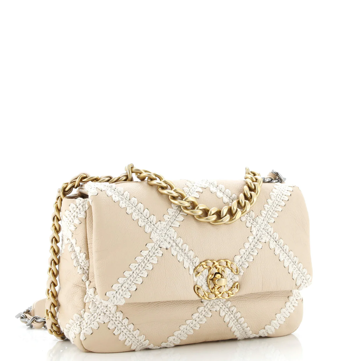 19 Flap Bag Crochet Quilted Calfskin Medium - Deep Luxury