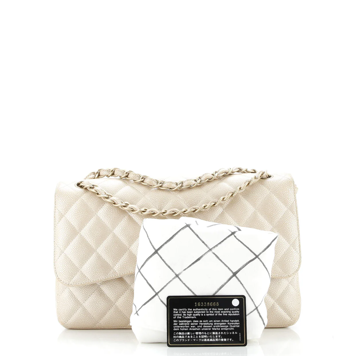 Classic Double Flap Bag Quilted Iridescent Caviar Jumbo - Deep Luxury
