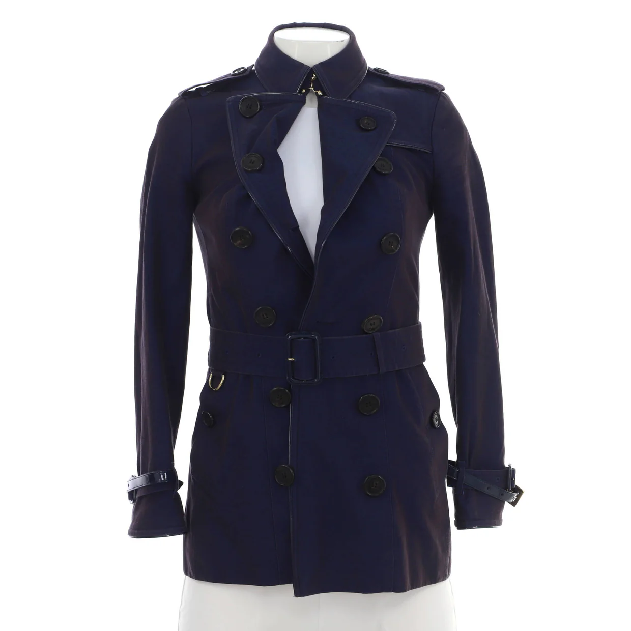 Women's Double Breasted Belted Mid-Length Trench Coat Cotton - Deep Luxury