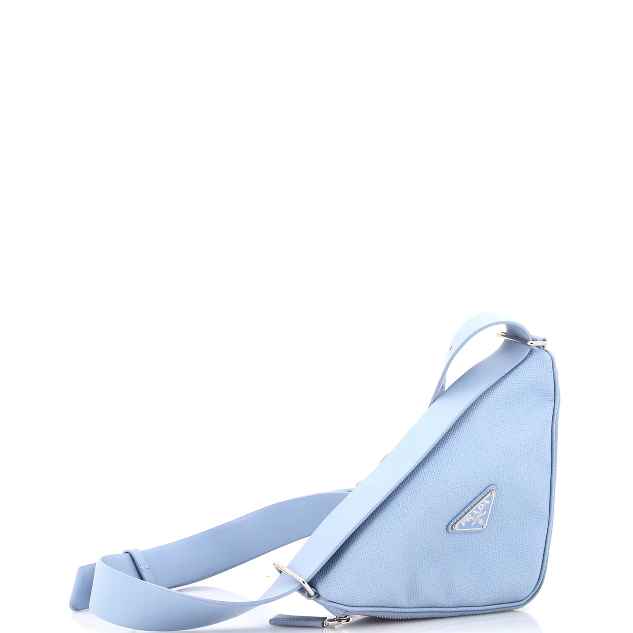 Triangle Logo Zip Around Shoulder Bag Saffiano Leather - Deep Luxury