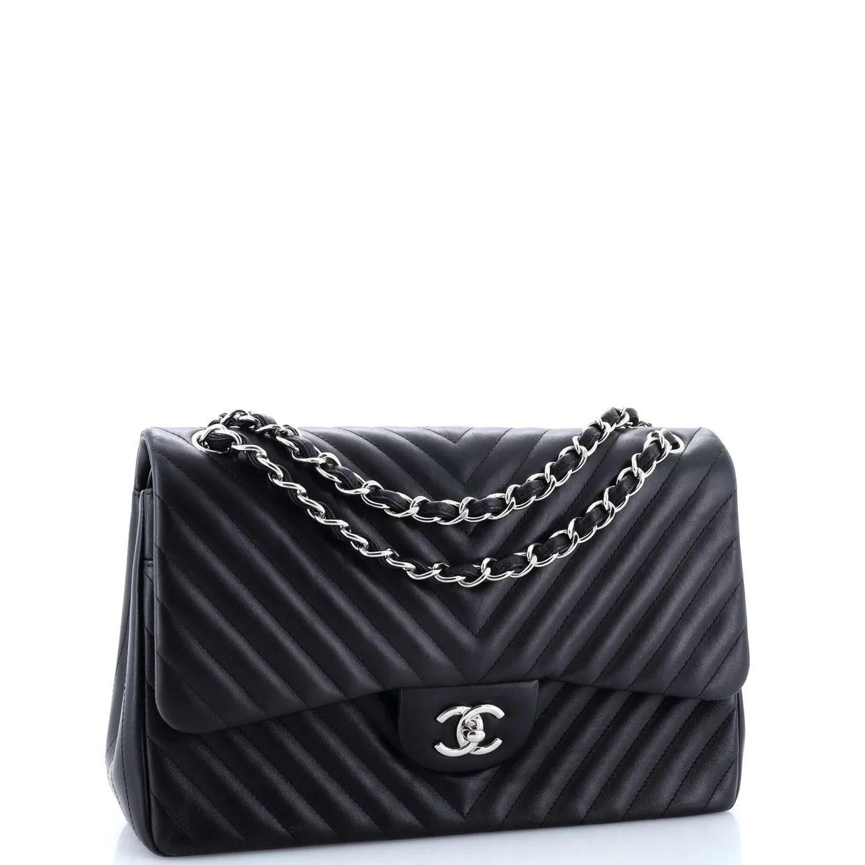 Classic Double Flap Bag Chevron Lambskin Jumbo - Deep Luxury