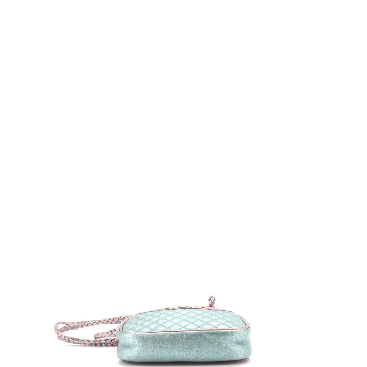 Trapuntata Camera Shoulder Bag Quilted Laminated Leather Mini - Deep Luxury