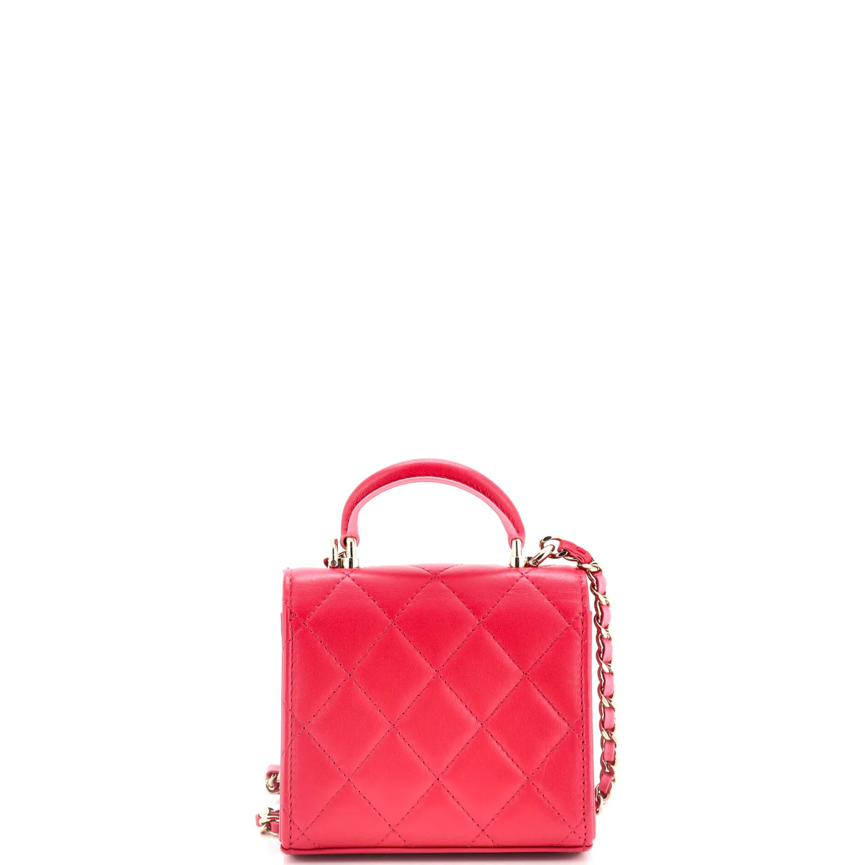 Square Classic Flap Top Handle Clutch with Chain Quilted Lambskin - Deep Luxury
