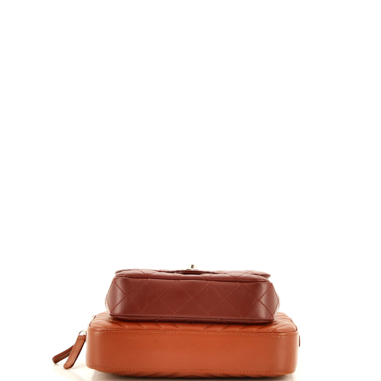 Paris-Hamburg Double Camera Case Bag Chevron and Diamond Quilted Calfskin Small - Deep Luxury