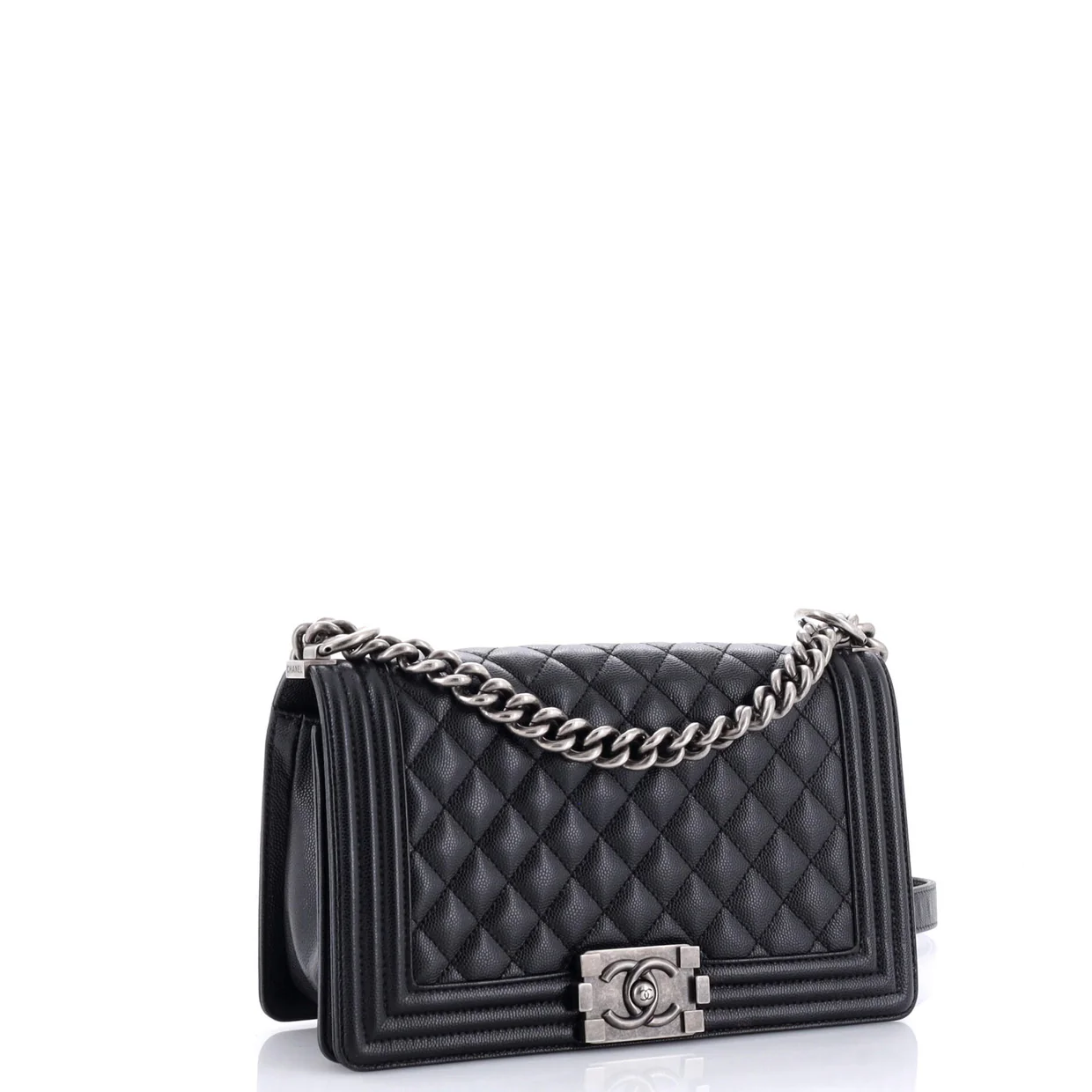 Boy Flap Bag Quilted Caviar Old Medium - Deep Luxury