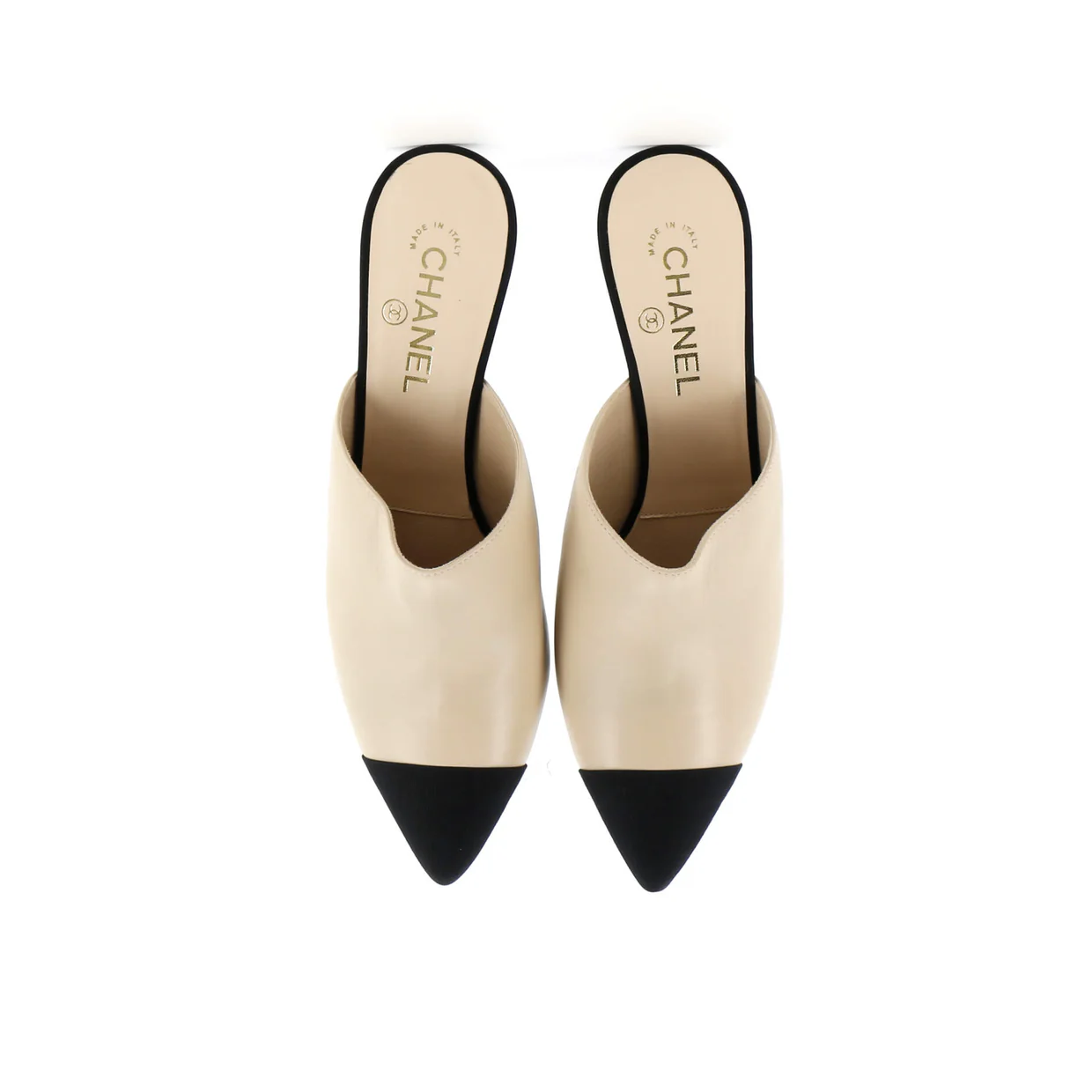 Women's Pointed Toe Heeled Mules Leather with Faux Pearls - Deep Luxury