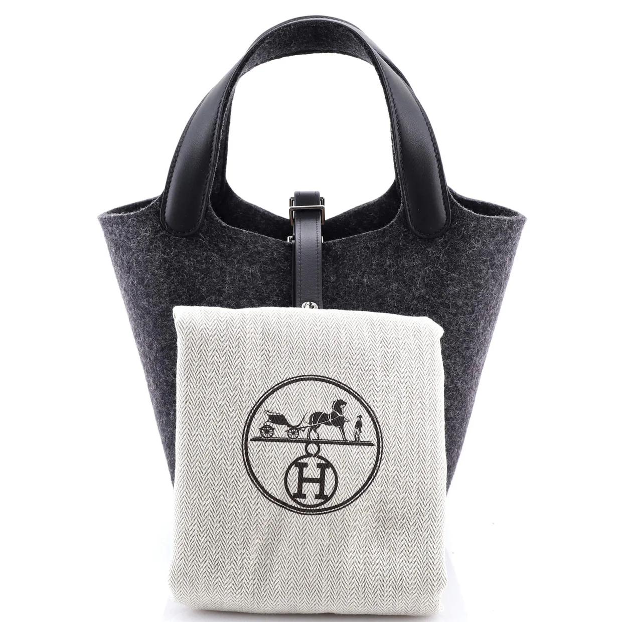 Picotin Lock Bag Felt with Leather PM - Deep Luxury