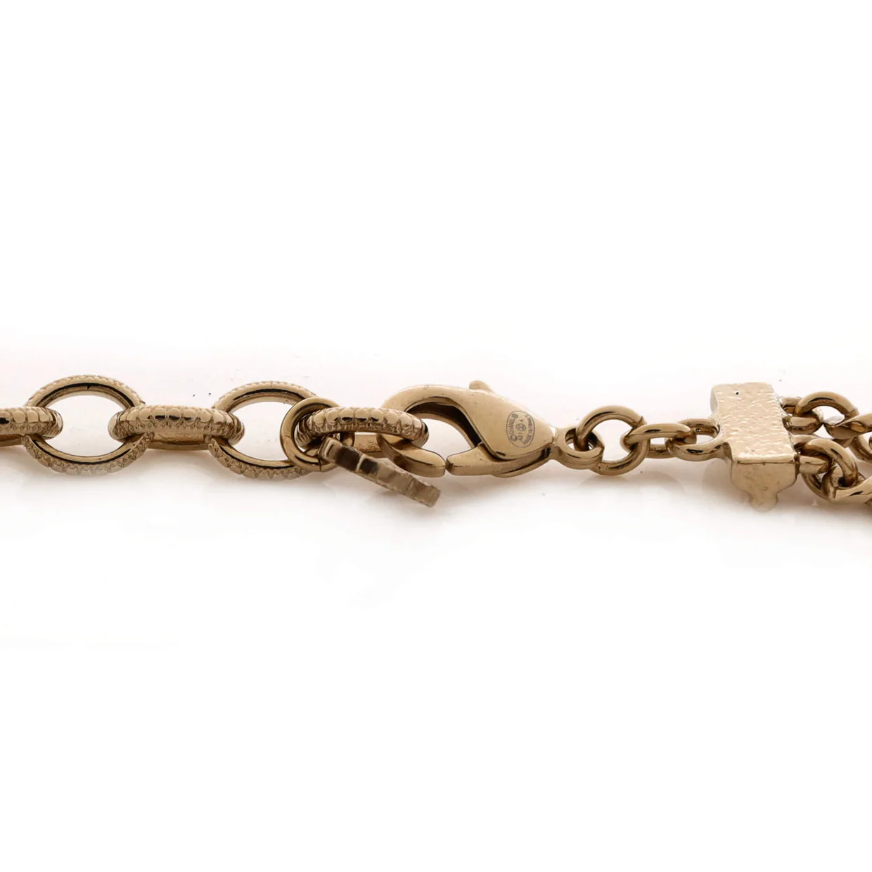 Multiple CC Choker Necklace Metal with Enamel and Crystals - Deep Luxury