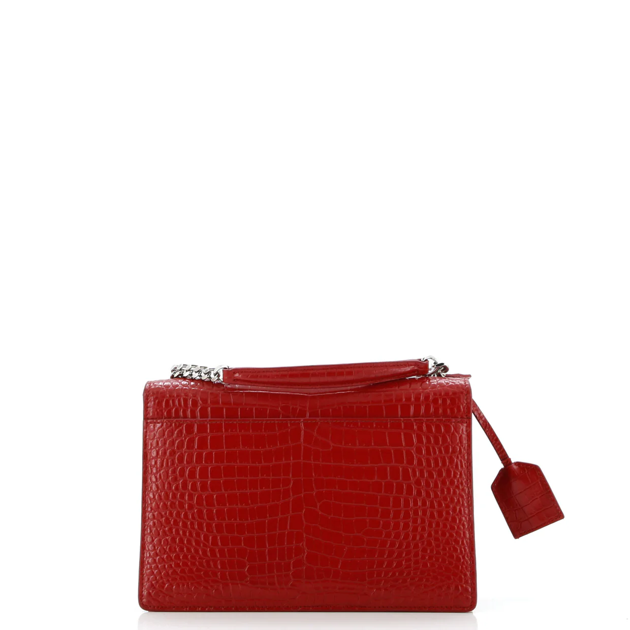 Sunset Crossbody Bag Crocodile Embossed Leather Medium - Deep Luxury
